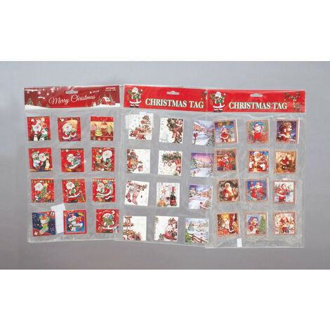Juego de 12 Tarjetas Regalo Cm.5X5 Mod.Ass.En sobre de decoración navideña