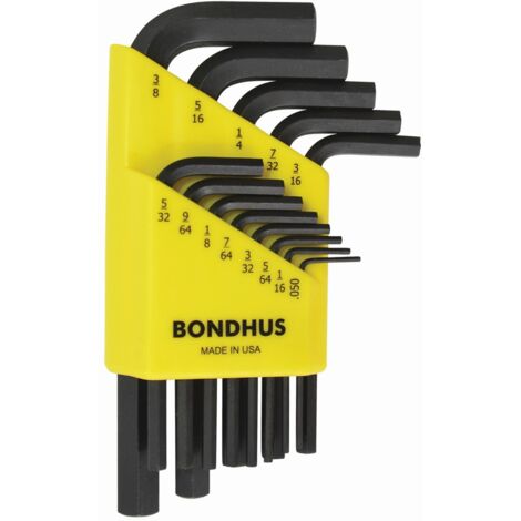 Juego de 13 llaves en L hexagonales en pulgadas .050-3/8" Bondhus 12237