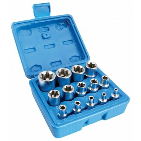 Juego de 14 vasos Torx hembra E4-E24 para llave de carraca de 1/4,3/8,1/2