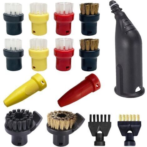 Juego de 15 accesorios para limpiadores a vapor Karcher Easyfix SC1 SC2 SC3 SC4 SC5: kit de cepillo redondo, boquilla, caño, repuestos.