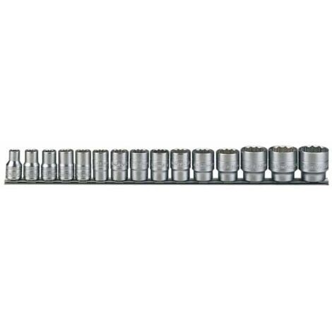 Juego de 15 vasos bihexagonales 1/2" serie regular TENGTOOLS M1215AF