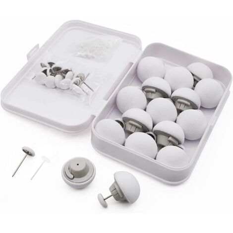 Juego de 16 cierres redondos para funda de edredón, diseño de setas con botones, para dormitorio (blanco)