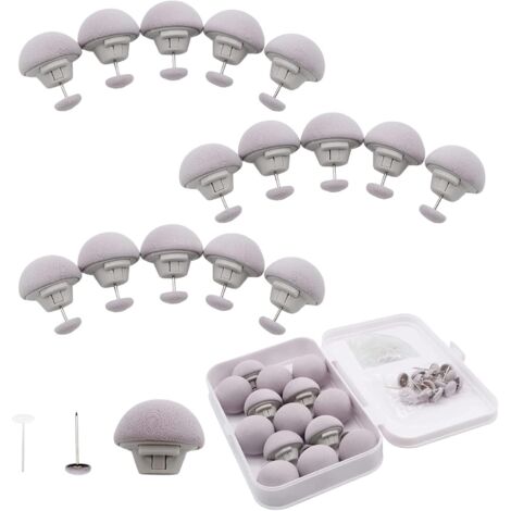 Juego de 16 clips redondos para sujetar fundas nórdicas, con diseño de setas y botones, clips de plástico para colchones, fundas nórdicas y ropa (gris).
