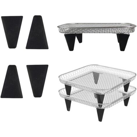 Juego de 16 soportes de silicona elevados para rejillas de deshidratación, ideales para cestas apilables de freidora de aire de varios niveles.