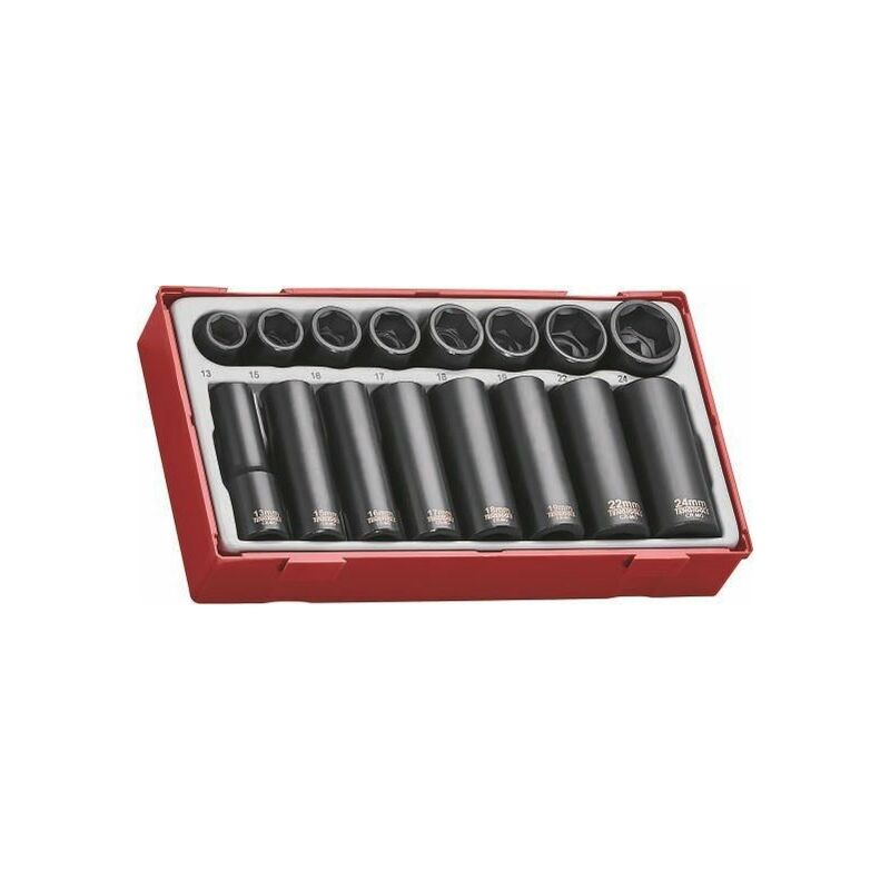 

Juego de 16 vasos de impacto 1/2”serie regular y larga TENGTOOLS TT9116N