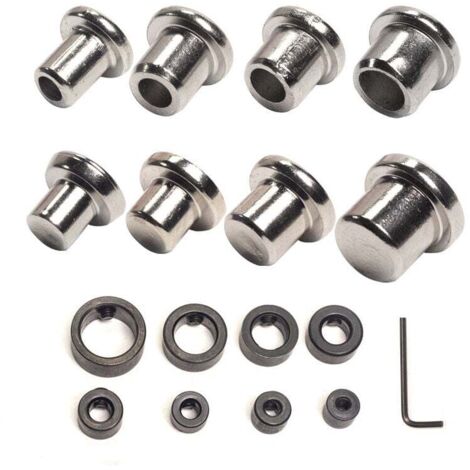 Juego de 17 herramientas de centrado para carpintería (6 mm, 8 mm, 10 mm, 12 mm, ocho cavidades + ocho círculos de posicionamiento)
