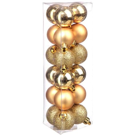 Juego de 18 bolas D.3cm doradas - Atmosphera créateur d'intérieur