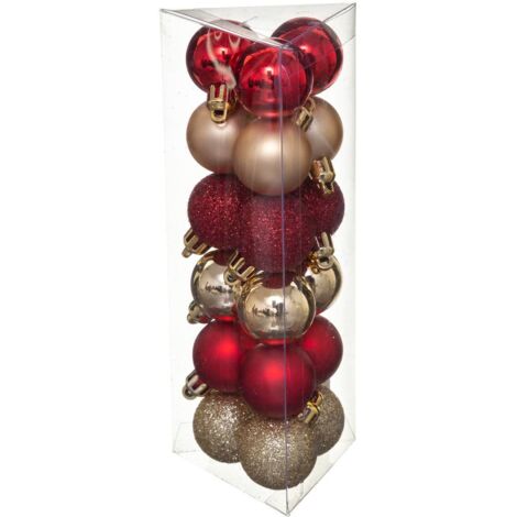 Juego de 18 bolas D.3cm oro rojo - Feeric lights & christmas