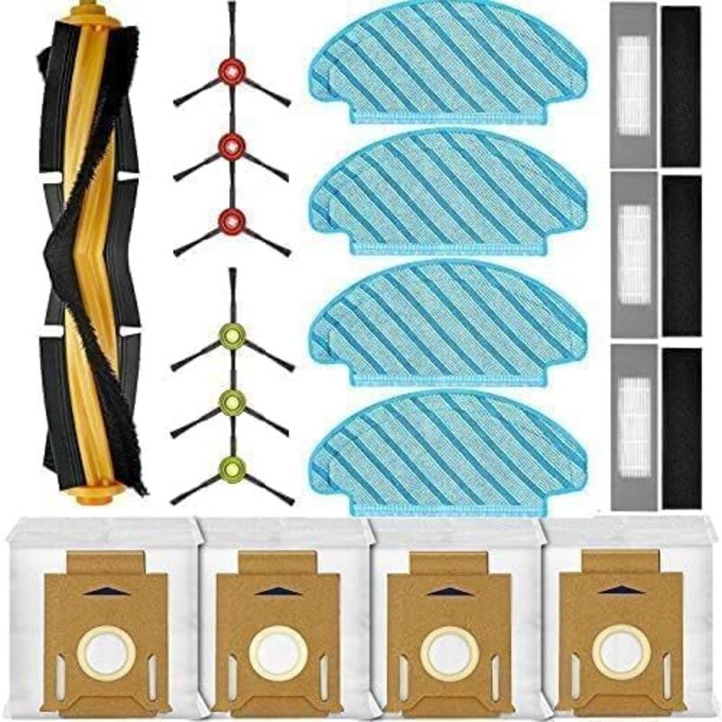 Juego de 18 piezas de repuesto compatibles con Ecovacs Deebot Ozmo T8 T8+ T8 aivi T8MAX, N8+ N8 pro N8 pro+, T9+, 1 cepillo principal, 6 cepillos