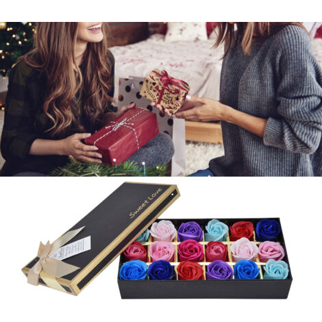 Juego de 18 rosas de jabón en varios colores: regalos duraderos para Navidad, el Día de la Madre, bodas, cumpleaños y San Valentín.