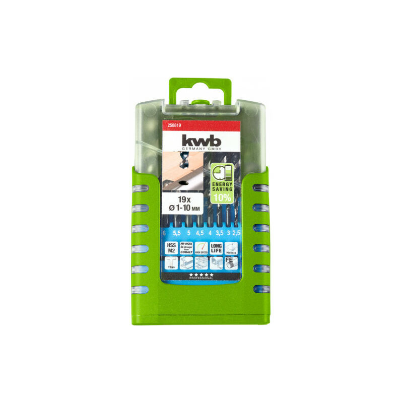 

Juego de 19 brocas HI-NOX Broca HSS KWB