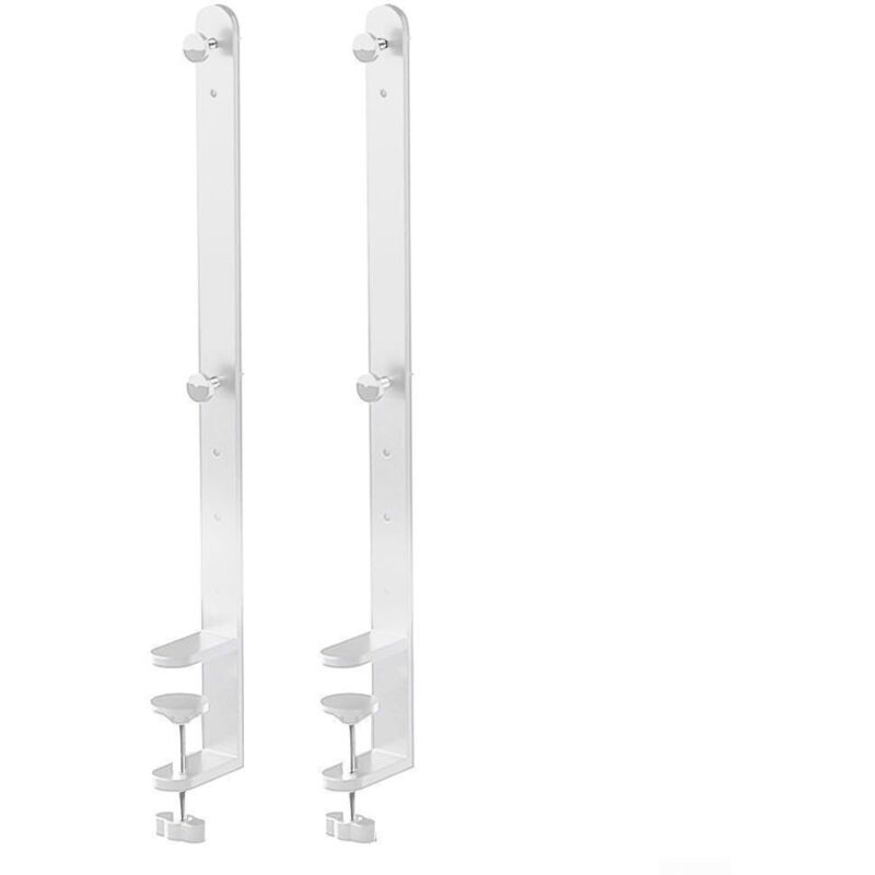 Juego de 2 abrazaderas de escritorio extendidas para montaje en tablero perforado y mesa: soporte de metal sin clavos, montaje ajustable para