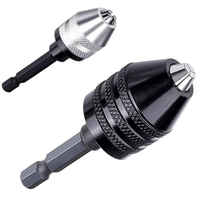 Juego de 2 adaptadores de mandril hexagonal de 1/4