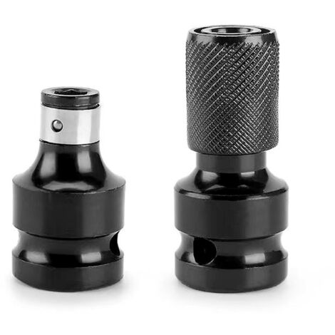 Juego de 2 adaptadores para puntas de llave de impacto - Convertidor de vasos de 1/2" a 1/4" - Accesorios de precisión para llaves de carraca, destornilladores y más - Resistentes y versátiles - Herra