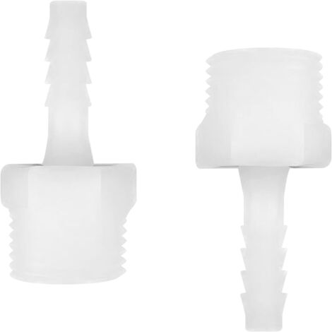 Juego de 2 adaptadores reductores de manguera de plástico, 6 mm de diámetro exterior, con conexión macho G1/2, conector para acuario.
