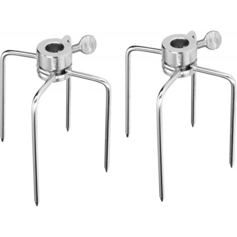 Juego de 2 agujas para tenedor de carne fabricadas en cromo para brochetas de parrilla, para colgar con tornillos para asador.