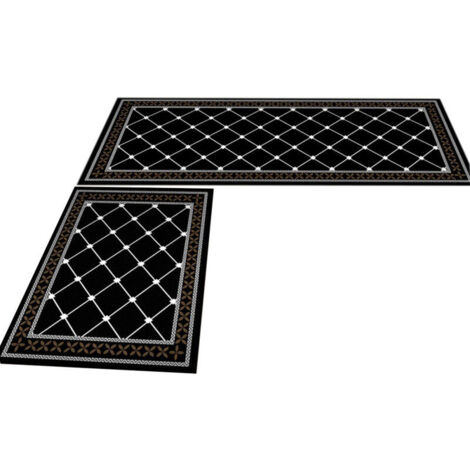 Juego de 2 alfombrillas de cocina acolchadas y gruesas, resistentes y cómodas, impermeables.