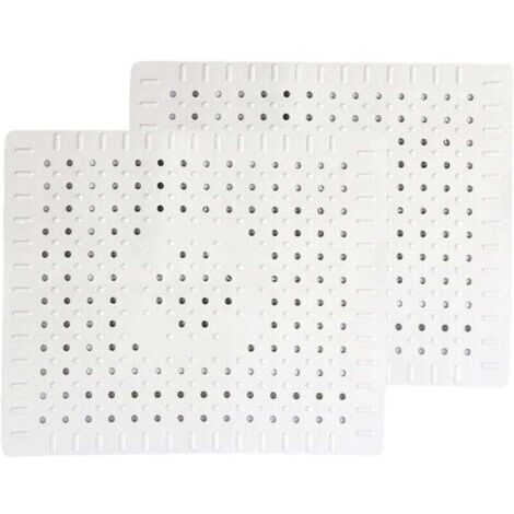 Juego de 2 alfombrillas protectoras blancas para fregadero de cocina, fabricadas en goma antideslizante duradera, fáciles de limpiar y resistentes a los cortes.