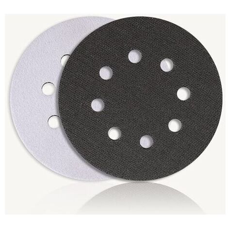 Juego de 2 almohadillas de lijado de esponja suave con 8 agujeros para lijadoras, resistentes a golpes y con reducción de ruido (125 mm)