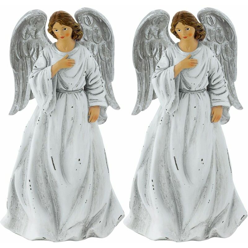 

Juego de 2 ángeles cuna figura decoración de Navidad decoraciones 23 cm X MAS Adviento