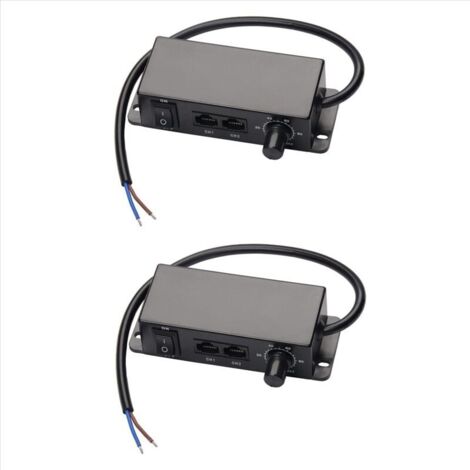Juego de 2 atenuadores de CC 0-10V, controlador de sincronización en serie, interruptor giratorio de encendido/apagado, para balastos electrónicos LED regulables de 0/1-10V.
