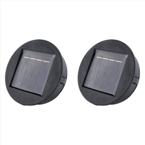 Juego de 2 baterías redondas de iones de litio para iluminación LED solar inteligente de jardín con cargador.