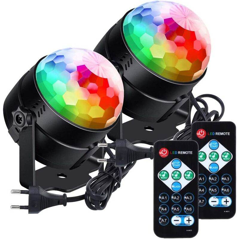 

Juego de 2 bolas de discoteca LED RGB con mando a distancia, para Navidad, niños, guardería