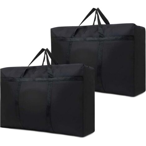 Juego de 2 bolsas de almacenamiento grandes con cremallera, bolsas de mudanza, bolsas de almacenamiento debajo de la cama, bolsas de almacenamiento de mudanza impermeables para edredones, mantas y alm