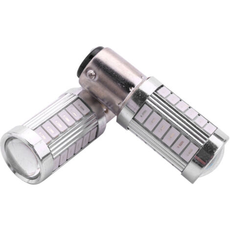 Juego de 2 bombillas LED rojas 1157 P21 5W Bay15d 33 SMD para luz de freno, luz antiniebla y luz diurna para coche.