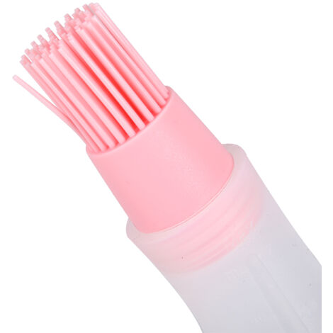 Juego de 2 botellas de silicona rosa para parrilla con cepillo  Botella de aceite para cocinar y hornear  Protector antisalpicaduras, resistente al calor