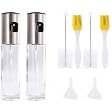 Juego de 2 botellas pulverizadoras de aceite de cocina, pulverizador de aceite de oliva de 100 ml, botella pulverizadora de vinagre para barbacoa, ensaladas y cocina.