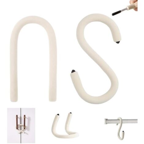 Juego de 2 bridas flexibles, multifuncionales y portátiles con forma de S. Bridas retorcidas reutilizables. Ideales para sujetar teléfonos, cerrar armarios, guardarropas y para organizar cables de aut