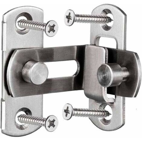 Juego de 2 brocas grandes con hebillas de cerradura de puerta en ángulo recto de 90 grados, pernos de bloqueo curvos, pernos de palanca de bloqueo deslizante para puertas y ventanas