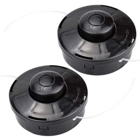 Juego de 2 cabezales universales de nailon para desbrozadoras, carretes de repuesto para recortadoras y desbrozadoras, cabezales de corte M10 x 1,25 para desbrozadoras de gasolina.
