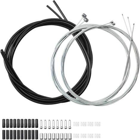 Juego de 2 cables de freno para bicicleta, cable de freno delantero y trasero universal, cambio de marchas 2 en 1 para bicicletas de montaña y de carretera.