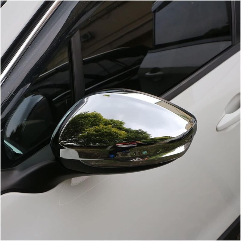 Qiyao - Juego de 2 carcasas de retrovisores de acero inoxidable - Compatible con Peugeot 2008 i - Año de construcción 2013-2019 - Cromado