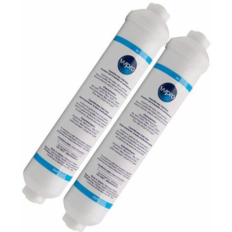 Juego de 2 cartuchos de filtro de agua WPRO USC100 481281718629, 484000008553 WHIRLPOOL