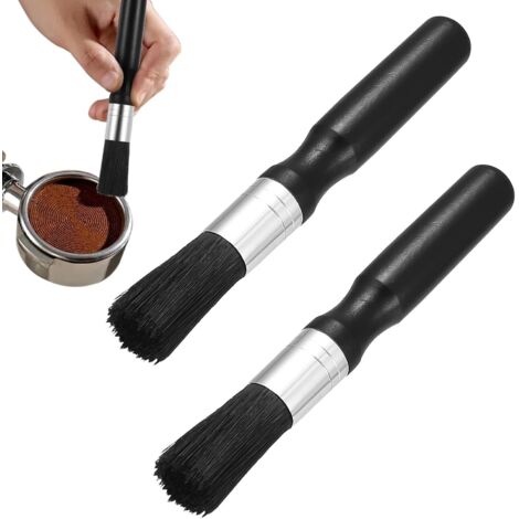 Juego de 2 cepillos de limpieza para baristas, cepillos para café, cepillos para espresso para portafiltros, cepillos para limpiar máquinas de café.