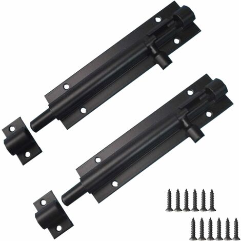Juego de 2 cerraduras de puerta de acero inoxidable de moda - 88 x 25 mm - negro