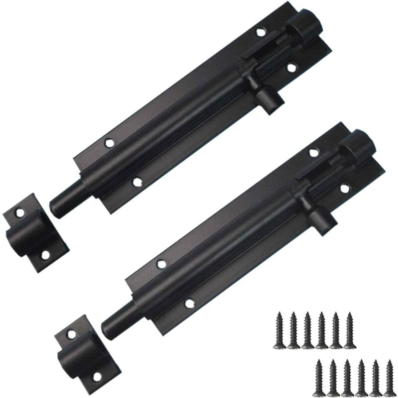 

Juego de 2 cerraduras de puerta de acero inoxidable Trendy - 88 x 25 mm - Negro
