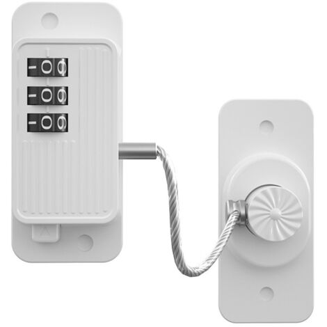 Juego de 2 cerraduras multifuncionales para refrigerador, cajón, armario, protección de seguridad para el hogar, limitador de apertura para ventanas, color blanco.