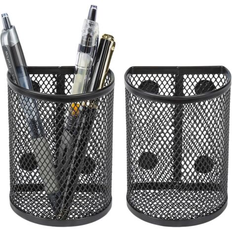 Juego de 2 cestas magnéticas de almacenamiento, organizador magnético para armarios, portalápices magnético, material de oficina, accesorios magnéticos para pizarras blancas (para armarios, frigorífic