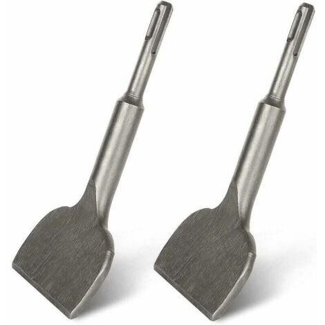Juego de 2 cinceles para baldosas SDS Plus: cincel plano de 180 x 75 x 17 mm y cincel curvo para disolver baldosas, calidad profesional para alicatadores.
