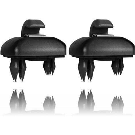 Juego de 2 clips para parasol de coche, ganchos para parasol de coche, compatibles con Audi A1, A3, A4, A5, Q3, Q5 (8E0, 857, 562), A7, B6, B7, B8, S4, S5, negro