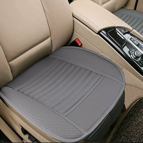 Juego de 2 cojines para asientos de coche, fundas interiores para asientos, alfombrilla para suministros automotrices, silla de oficina con cuero PU transpirable (gris)