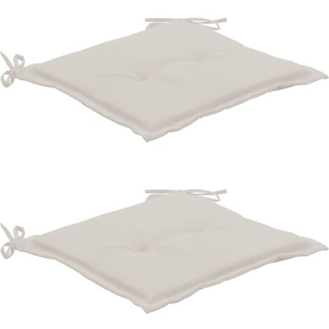 juego de 2 cojines para sillas de jardín 100% poliéster crema 50x50x3 cm DEC021727