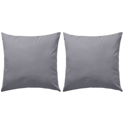 Juego de 2 cojines tipo almohada para decoración de jardín exterior 45 x 45 cm gris DEC020102