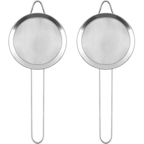 Juego de 2 coladores de cóctel de acero inoxidable, colador de malla fina para bares profesionales, accesorio versátil para cócteles, filtro de primera calidad para té y bebidas.
