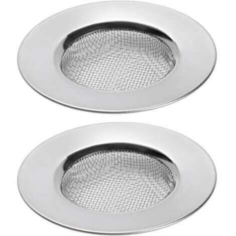 Juego de 2 coladores para fregadero de ducha, ideales para recoger el pelo en el desagüe de la bañera o el fregadero de la cocina. Filtros de acero inoxidable para el desagüe del fregadero. 7,6 cm de