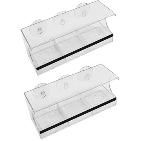 Juego de 2 comederos para pájaros de ventana con ventosas.